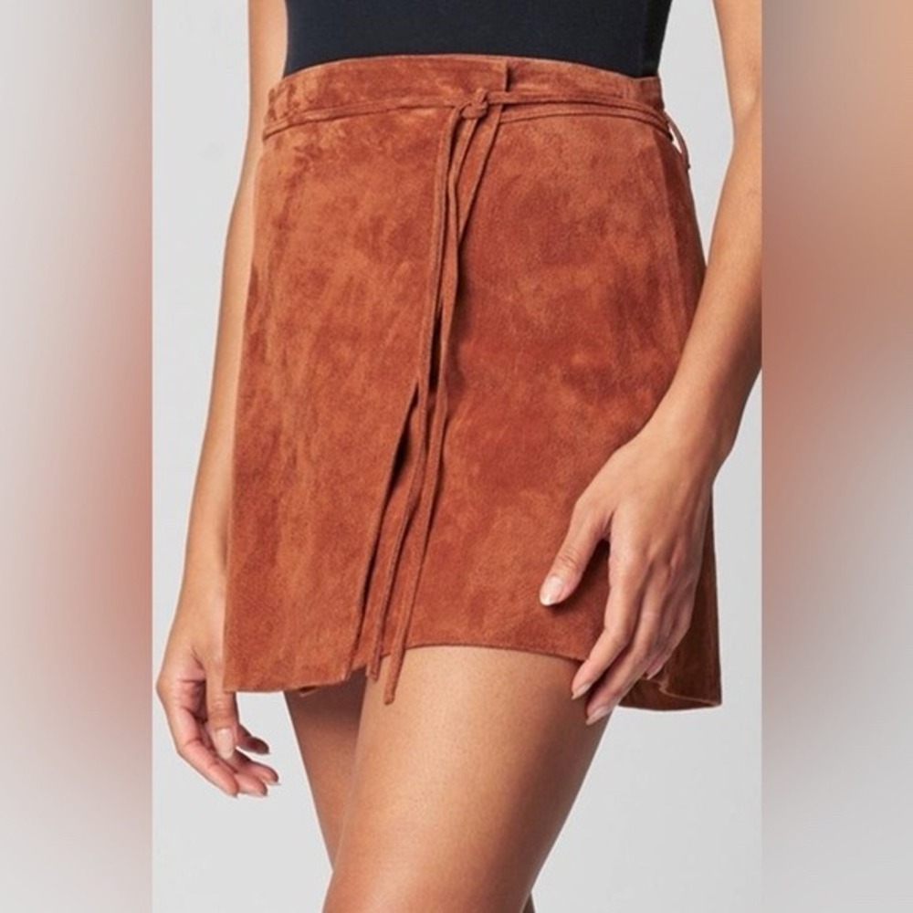 Blank NYC Rust Brown Suede Mini Skirt